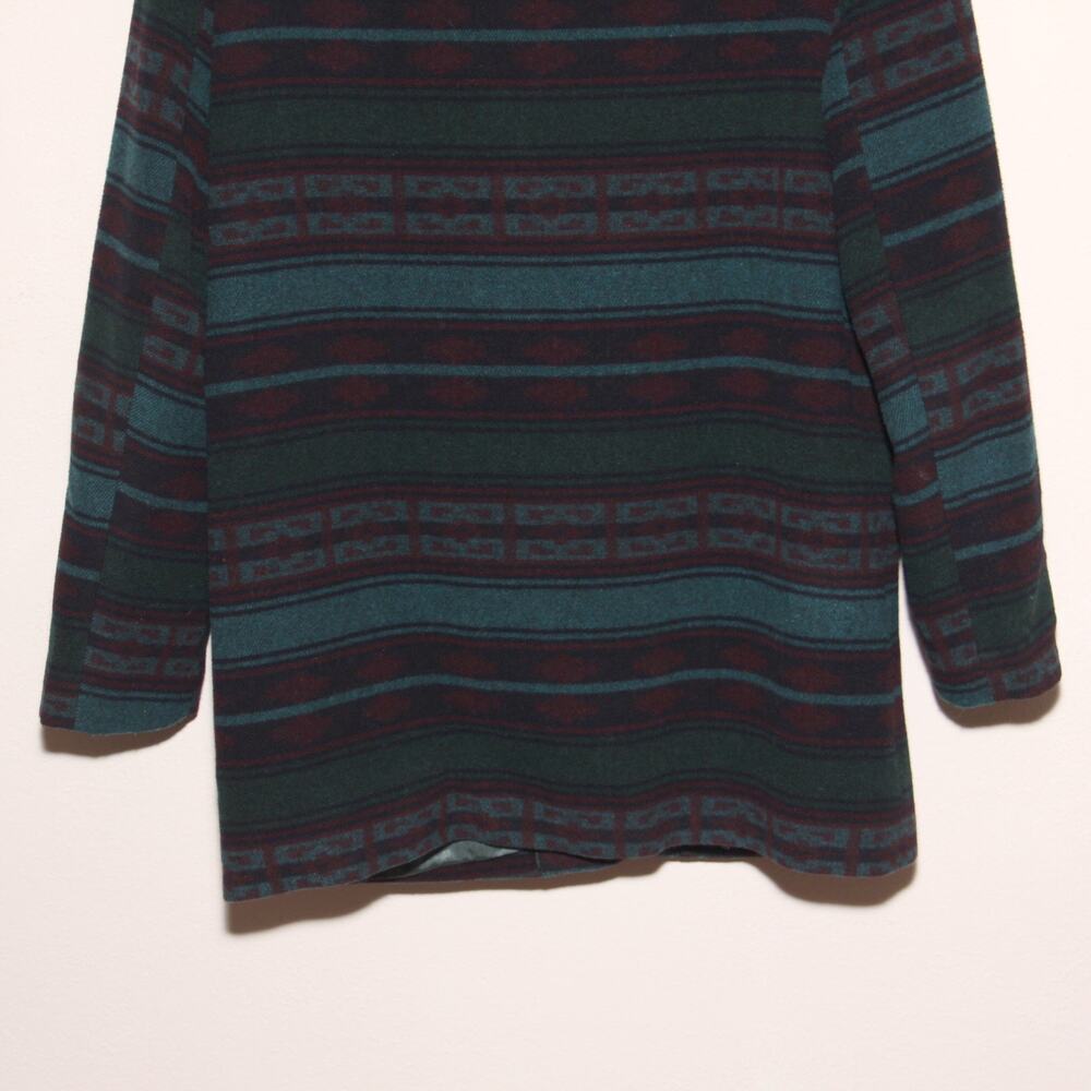 Vintage Braetan Wool Blend Boxy Blazer Coatigan Size L Striped Southwestern - Picture 6 of 9